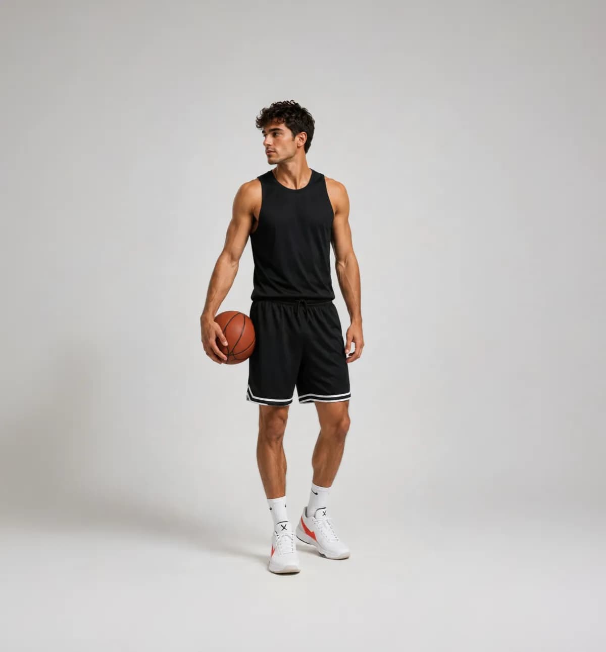 Basketball athlete holding a basketball